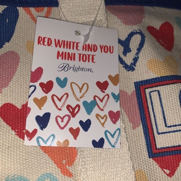 BNWT Brighton Red White & You Mini Canvas Tote - Picture 3 of 10